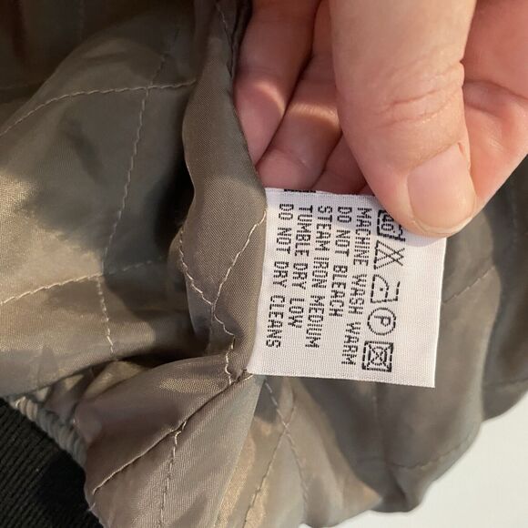 Cielo Basic Bomber Jacket Women Large Olive Green Black Trim Tencel READ - Picture 15 of 16